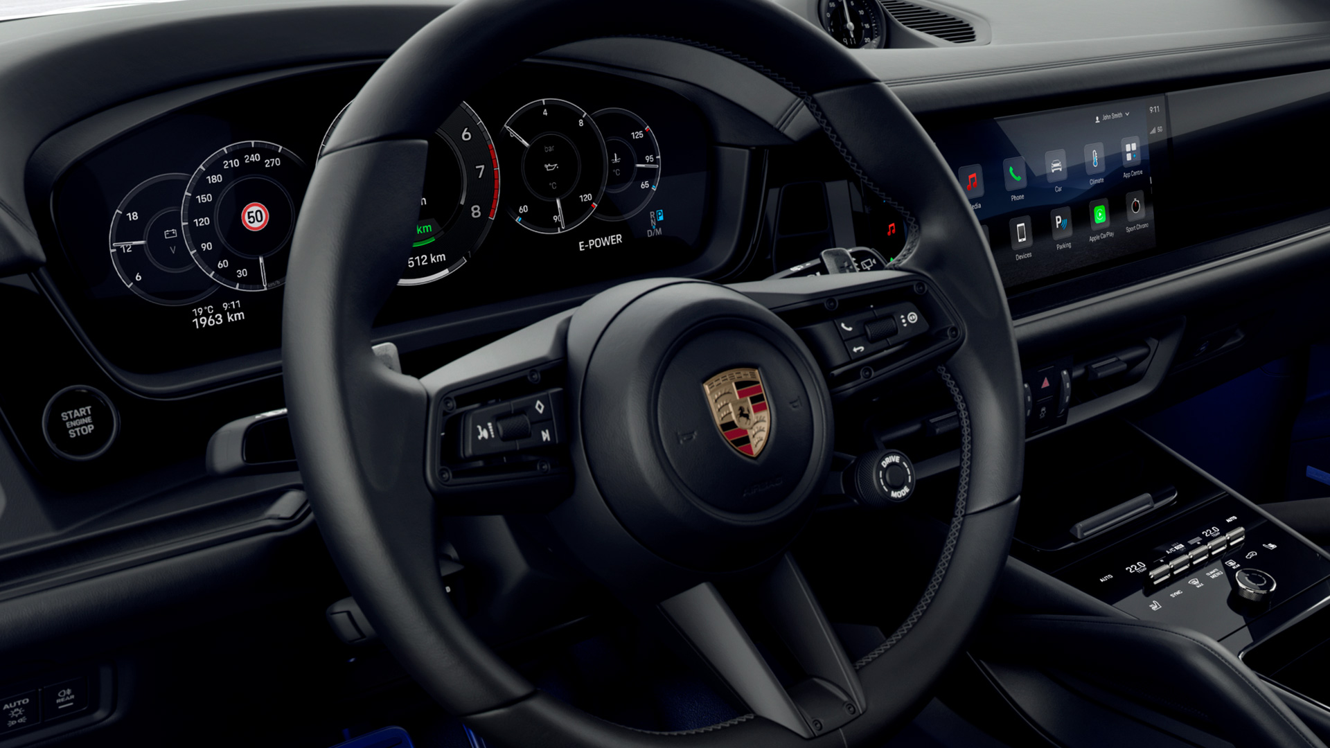 Cayenne Interior: Volante deportivo GT